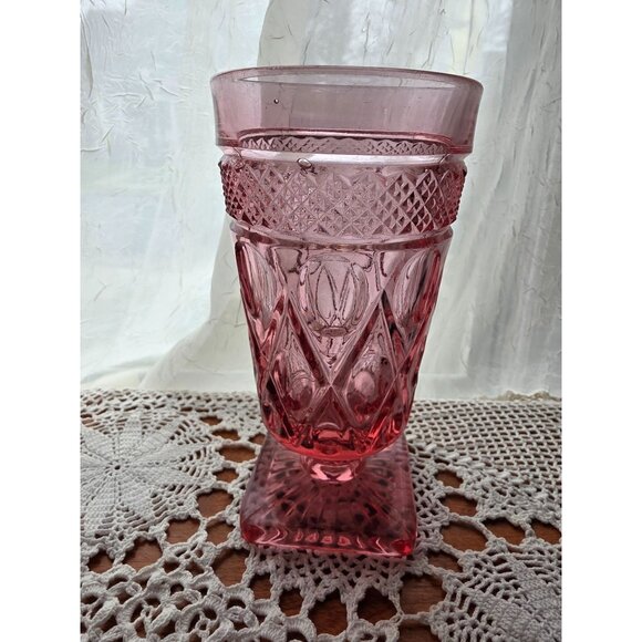 Vintage Pink Imperial Cape Cod Iced Tea Depression Glass Diamond & Oval Pattern - Picture 1 of 7